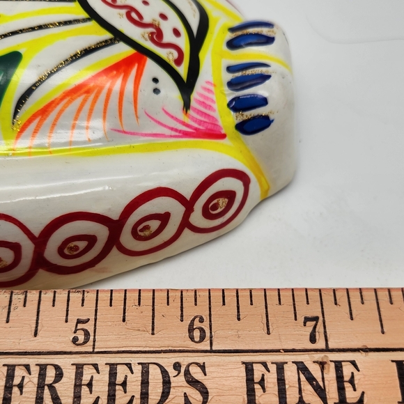 Handmade Guerrero Owl Wall Art Mexican Terracotta Ceramic 6.75"H Sparkly - Picture 5 of 5